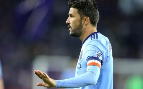 David Villa #7 of New York City FC is seen on the field during a MLS soccer match between New York City FC and Orlando City SC at the Orlando City Stadium on March 5, 2017 in Orlando, Florida. (Photo by Alex Menendez/Getty Images)