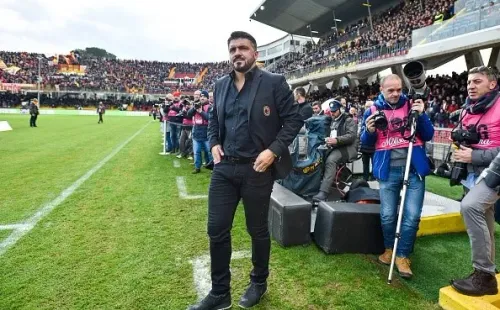 Gattuso en su debut como entrenador de Milan.