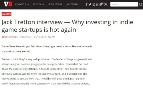 Tretton en su entrevista con VentureBeat