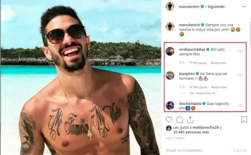 Los comentarios en la foto de Manu. (Instagram)