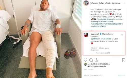 Mensaje de Guerrero para Farfán. (Instagram)