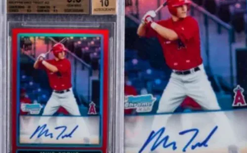 Tarjeta deportiva de Trout.