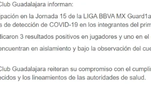El comunicado que publicó la Liga MX.