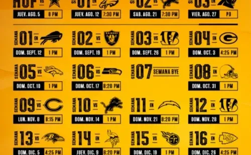 El calendario de Pittsburgh Steelers NFL 2021 