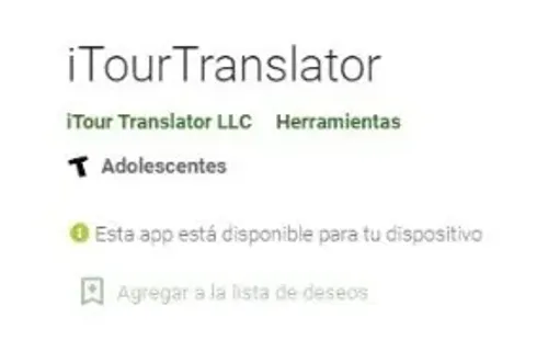 iTour Translator está disponible en Play Store y Apple Store. (Foto: Play Store).