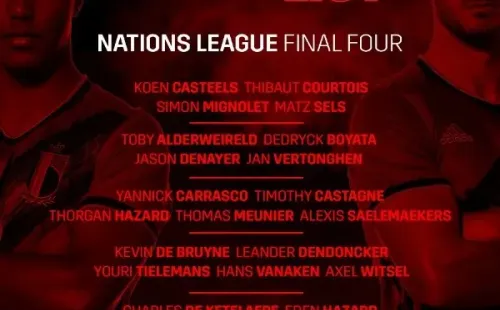 La lista de convocados de Bélgica para el Final Four de la UEFA Nations League