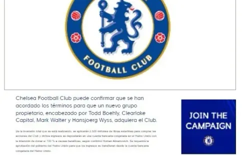 Comunicado de Chelsea.