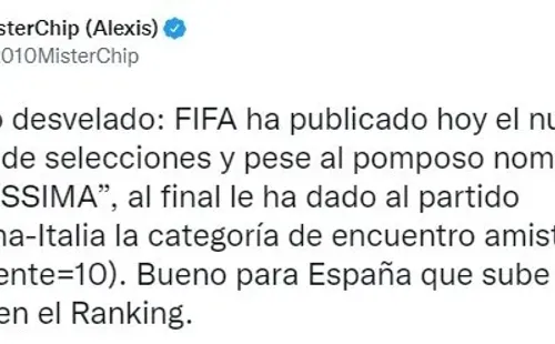 Tweet de Míster Chip en el que aclara la situación.
