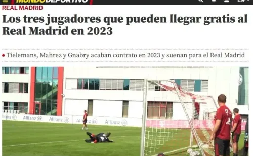 La imagen del artículo de Mundo Deportivo con información de Fichajes.com.