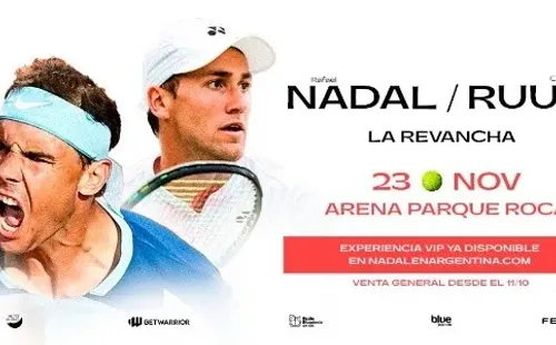 Nadal y Ruud protagonizarán una exhibición de tenis en Buenos Aires. (Foto: Twitter @fenix_latam)