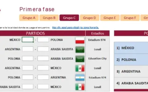 Este fixture interactivo es gratis y no quiere de ninguna instalación previa. (Foto: Clases Excel)