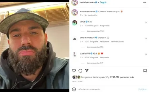 Benzema y su publicación en Instagram. Getty.