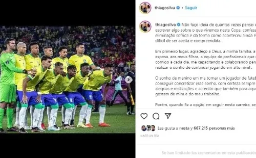 Mensaje de Thiago. Instagram.