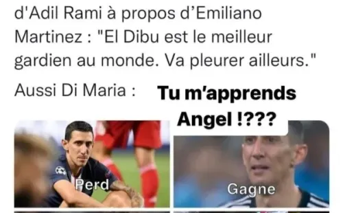 Adil Rami ahora se la agarró con Ángel Di María.