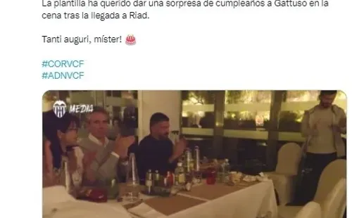 Gennaro Gattuso celebró sus 45 años en la concentración del Valencia en Riad.