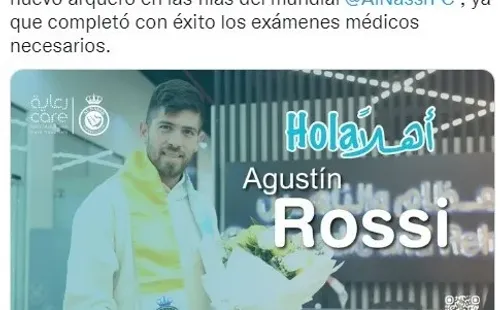 Agustín Rossi ya es el arquero del Al Nassr. @AlNassrFC