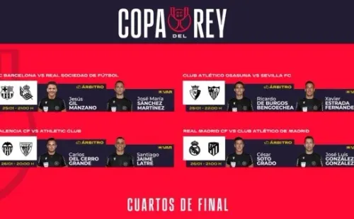 Los jueces designados por la RFEF para los Cuartos de Final de la Copa del Rey.