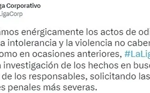 LaLiga también se expresó ante el hecho que indignó a Madrid.