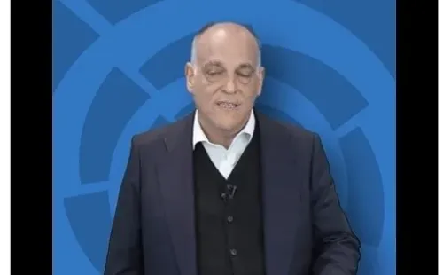 Javier Tebas en su exposición sobre la investigación que complicó al FC Barcelona.