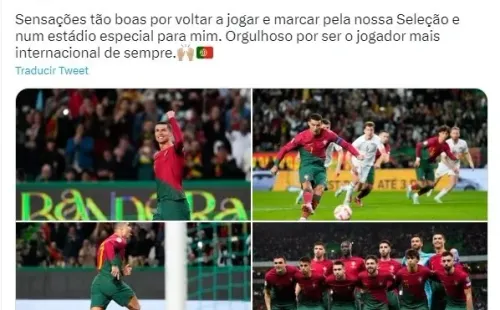 Cristiano Ronaldo en sus redes. Twitter.