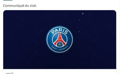 El comunicado de PSG. Twitter.