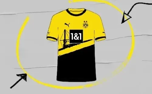 Nuevo diseño de camiseta de Borussia Dortmund. Twitter.