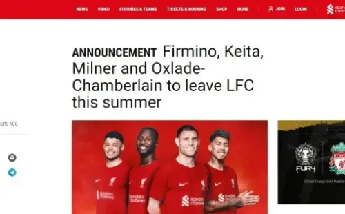 Anuncio de Liverpool. Liverpoolfc.com.