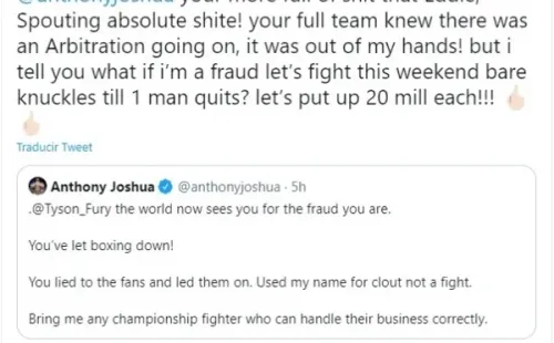 Tyson Fury vs. Anthony Joshua. 