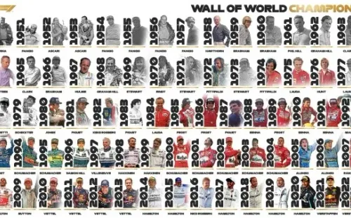 Todos los campeones en la historia de la Fórmula 1 (Foto: Twitter @F1)