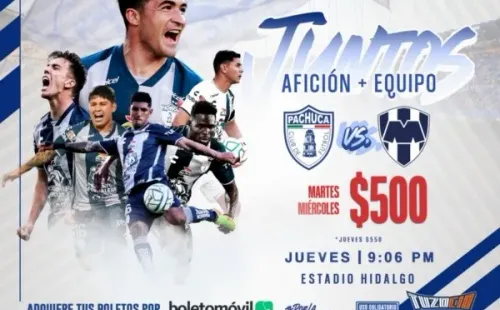 El valor de los boletos para Pachuca vs. Monterrey (Foto: Twitter Club Pachuca)