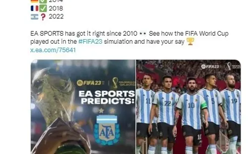 EA Sports pronostica que Argentina derrotará a la Brasil de Dani Alves en la Final de Qatar 2022.