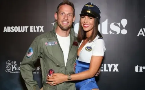 Button siempre fue un piloto aventurero y entre sus parejas, aparece Brittny Ward (Getty Images)