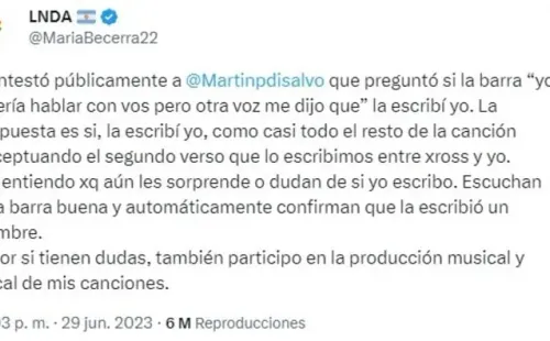 Se enojó María Becerra y le puso los puntos a Coscu: 