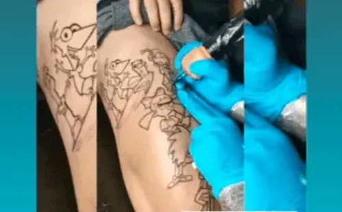 Los nuevos tatuajes de Maxi Falcón. | Foto: Captura.