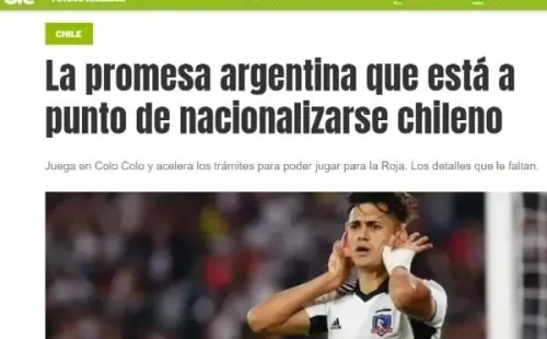 Diario Olé destaca la posible nacionalización de Pablo Solari. Imagen captura de Pantalla