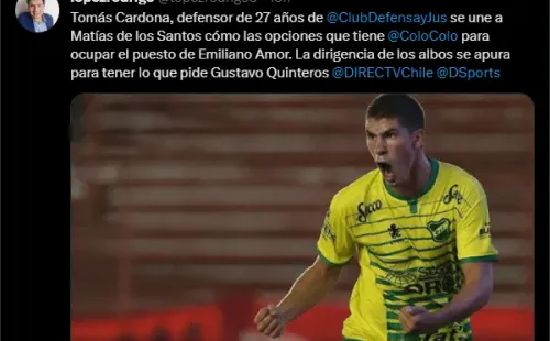 Tomás Cardona asoma como opción en Colo Colo | Captura