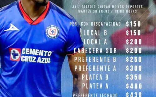 Los valores de los boletos para el partido de mañana (@CruzAzul)