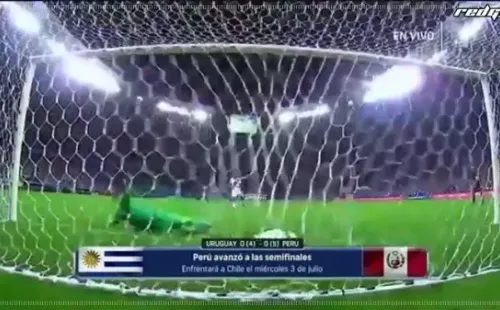 4-5: Edison Flores remata de zurda al medio. Muslera se jugó hacia su izquierda.