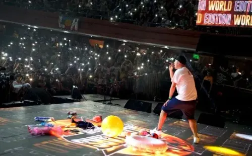 MC Rama en la tarima del Caupolicán para la final.