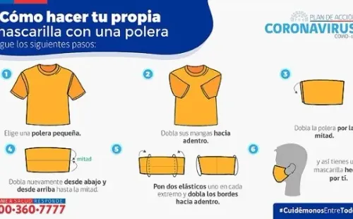 Así se puede hacer una mascarilla con una polera.