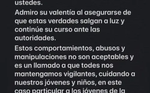 El testimonio de Fran Valenzuela en redes sociales.