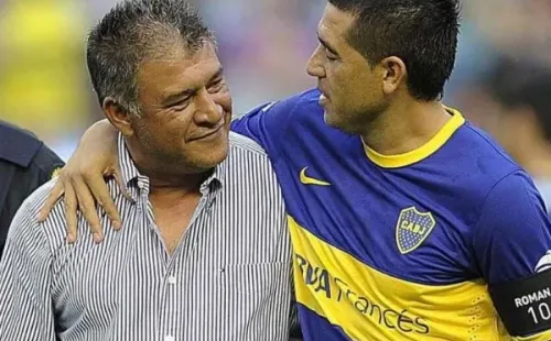 Borghi con Riquelme en Boca. Luego se encontrarían en Argentinos Juniors.