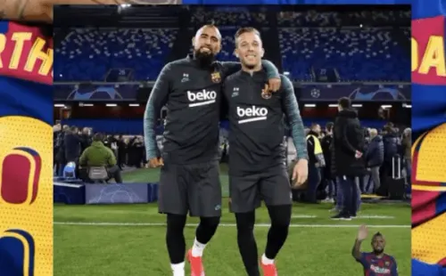 Arthur Melo, competencia directa del King por un puesto, tampoco se olvidó y le dejó un cariñoso saludo.