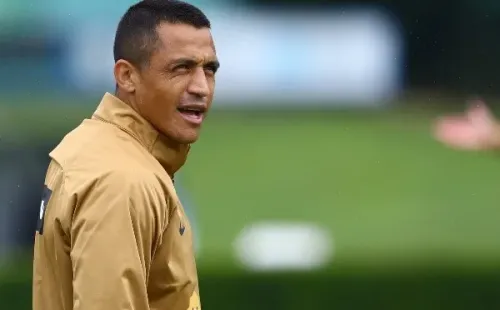 Alexis Sánchez en el regreso a los entrenamientos con el Inter.