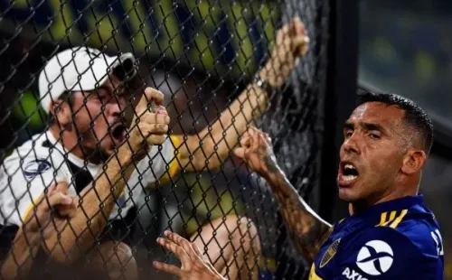 Tévez y la gente de Boca Juniors.
