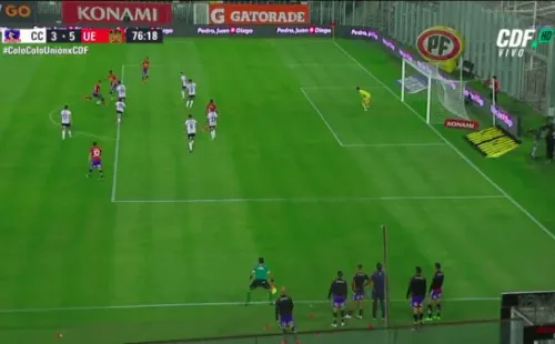 Quinto gol de Unión Española (Pantallazo)