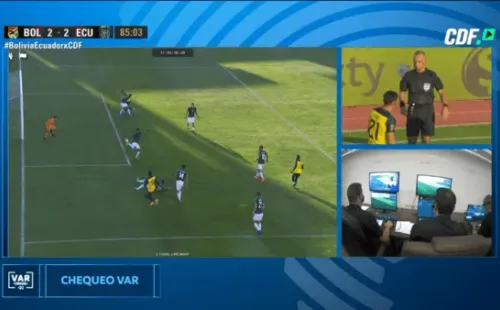 La mano de Jusino que le dio el penal del triunfo a Ecuador ante Bolivia. Foto: CDF