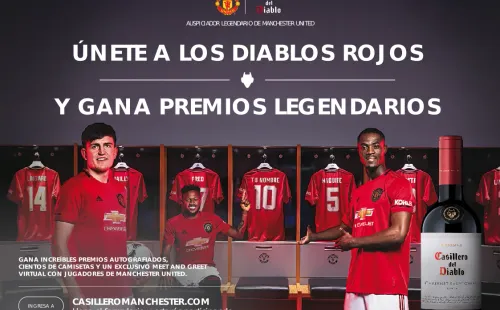 Puedes ganar premiso autografiados, camisetas e incluso un Meet &amp; Greet Virtual con los jugadores del Manchester United llenando el formulario de la promoción. | Foto: Casillero del Diablo.