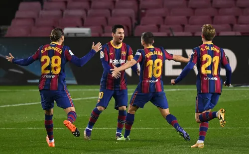 El nivel demostrado por Lionel Messi tiene a los catalanes como candidatos al título, algo impensado cuando comenzó la temporada. (Foto: Getty)