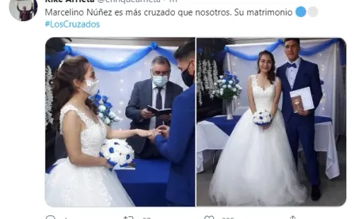 Marcelino Núñez se casó en la previa de la Supercopa en un matrimonio bien cruzado.